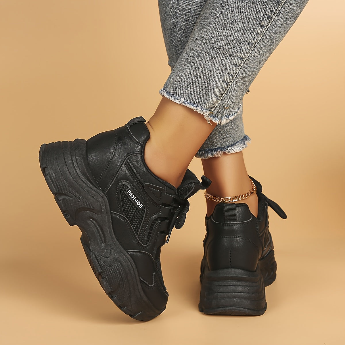 Women's Mesh Breathable Chunky Sneakers Non slip Sports Shoes