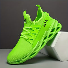 Men's Solid Outdoor Sneakers Shock Absorption Comfy Lace Up Shoes