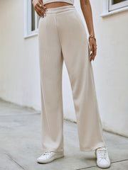 Wide Leg High Waist Pants With Pocket