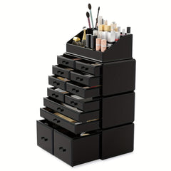 4 Layer Makeup Organizer with 12 Drawers Stackable Cosmetic Storage