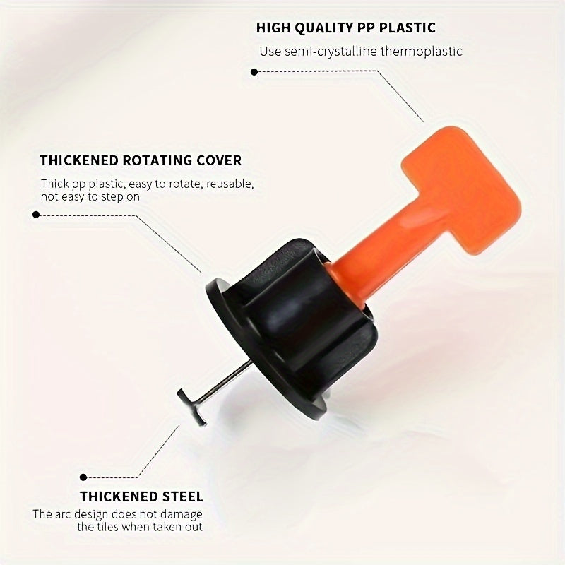 Reusable Tile Leveling System Kit with Steel Needle, Wrench - 101pcs - PRO & DIY