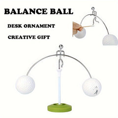 Golf Small Ball Balance Ornament Non-slip Base Desktop Golf Lover Gift