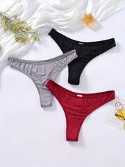 3-Pack Plus Size Seamless Low Waisted Comfort Underwear Set