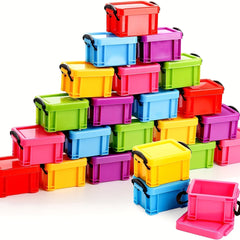 Set of 6 Mini Plastic Lock Boxes for Small Accessories