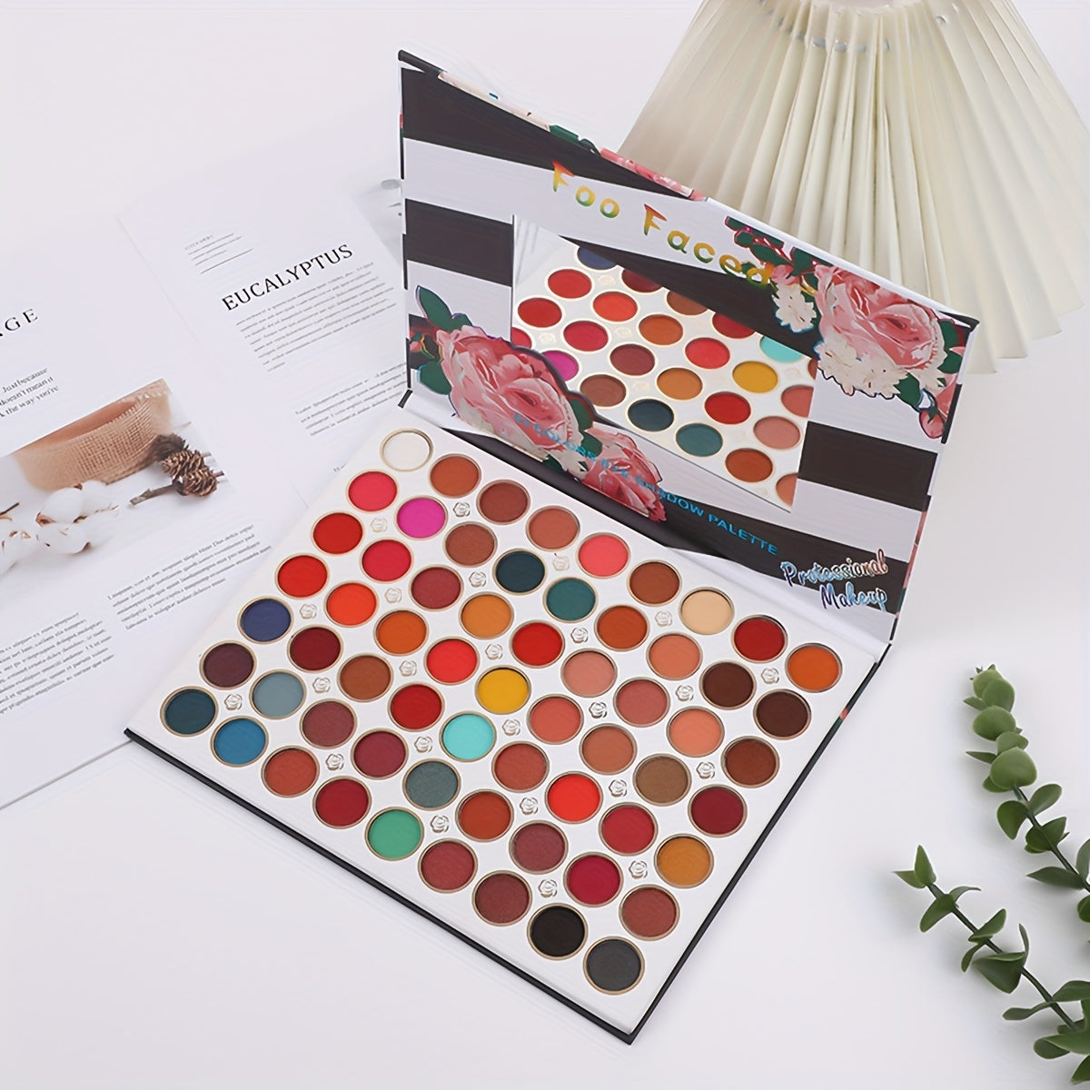 63-Color Pearly Matte Satin Eyeshadow Palette Punk Smokey Style Eye Makeup