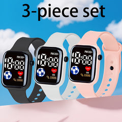 3pcs Football Themed Digital Watches Set