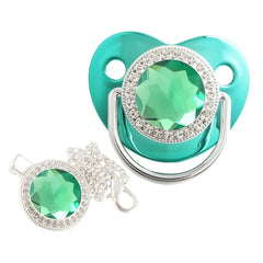 Soft Green Pacifier w/ Clip - BPA-Free Silicone Pacifier for Babies