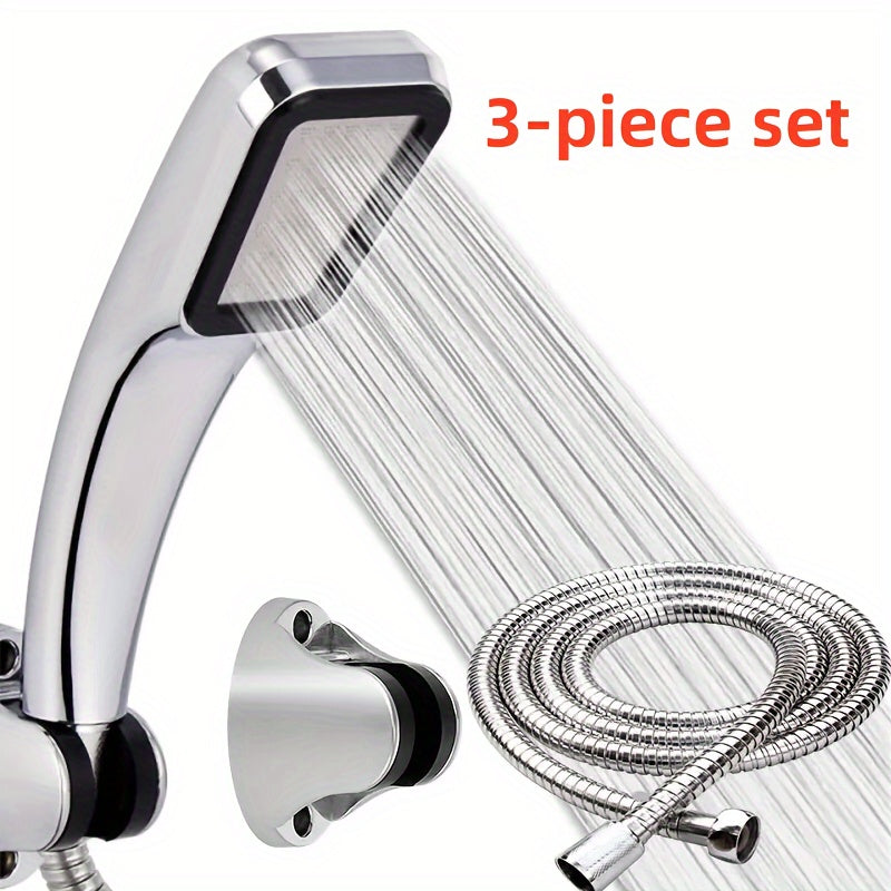 High Pressure Shower Head 300 Holes Water Saving Rainfall Shower with 1.5m Hose