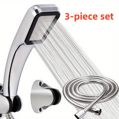 High Pressure Shower Head 300 Holes Water Saving Rainfall Shower with 1.5m Hose