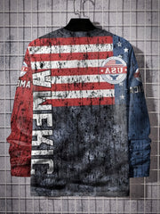 Vintage Print Men's Long Sleeve Tee