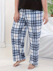 Plaid Print High Stretch Bow Pajama Pants