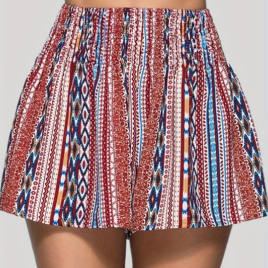 Geo Print High Waist Shorts for Spring & Summer