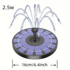 6 Nozzle Solar Pond Fountain 3 5W + Water Pump Kit for Ponds Pools Gardens