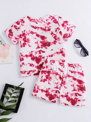 Summer Tie Dye Sunglasses Girl Print 2PCS Outfits