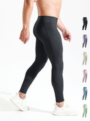Men's Compression Sports Leggings Quick Dry High Waist Pants