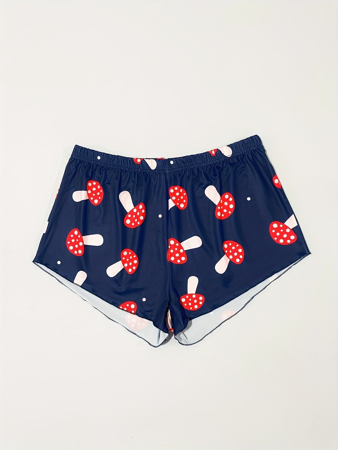 Women's Plus Mushroom Print Stretch Pajama Shorts
