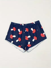 Women's Plus Mushroom Print Stretch Pajama Shorts