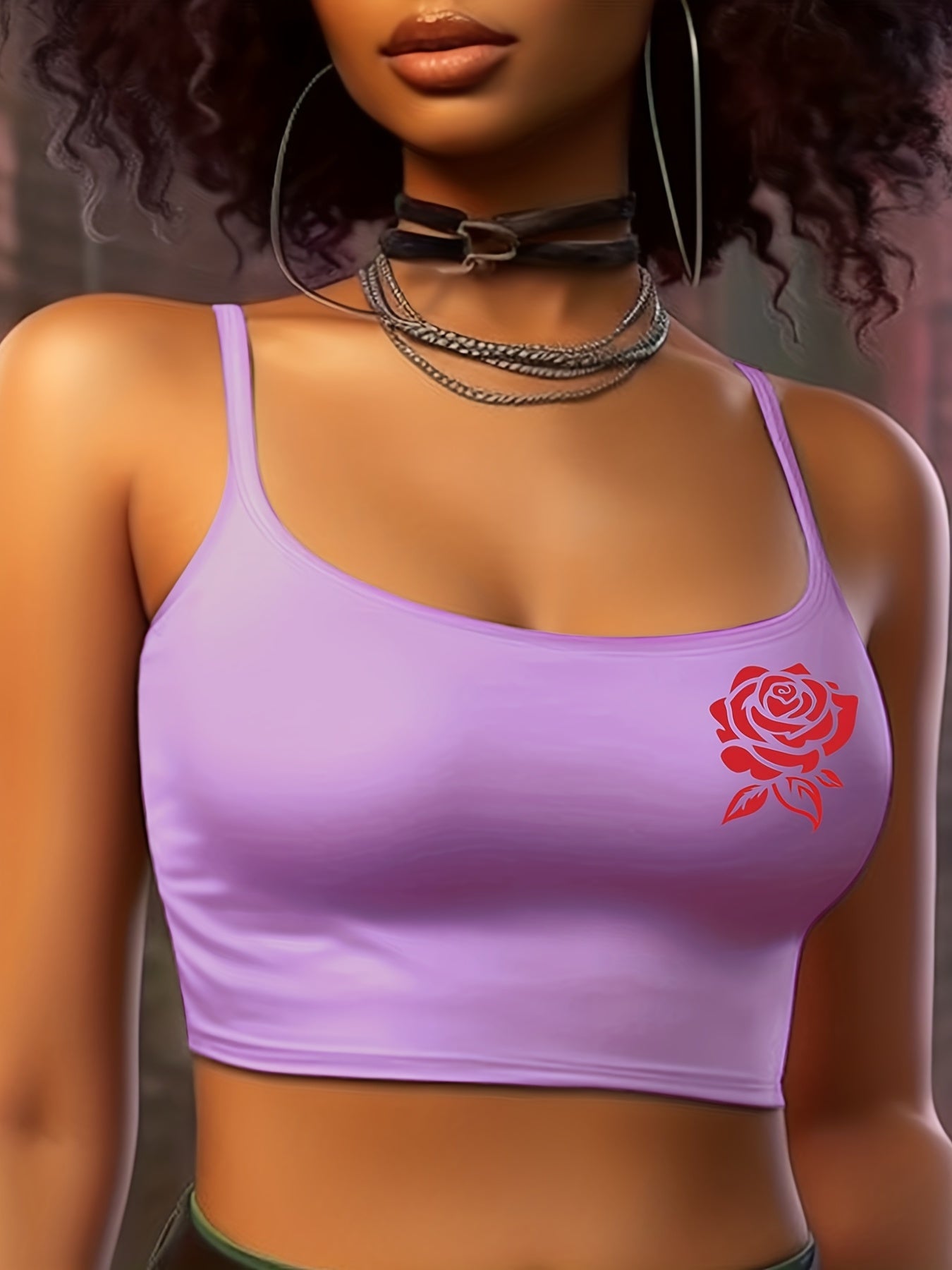 Flower Print Cami Sleep Top Sleeveless