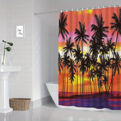 Landscape Printed Shower Curtain Bathroom Waterproof Mold Resistant