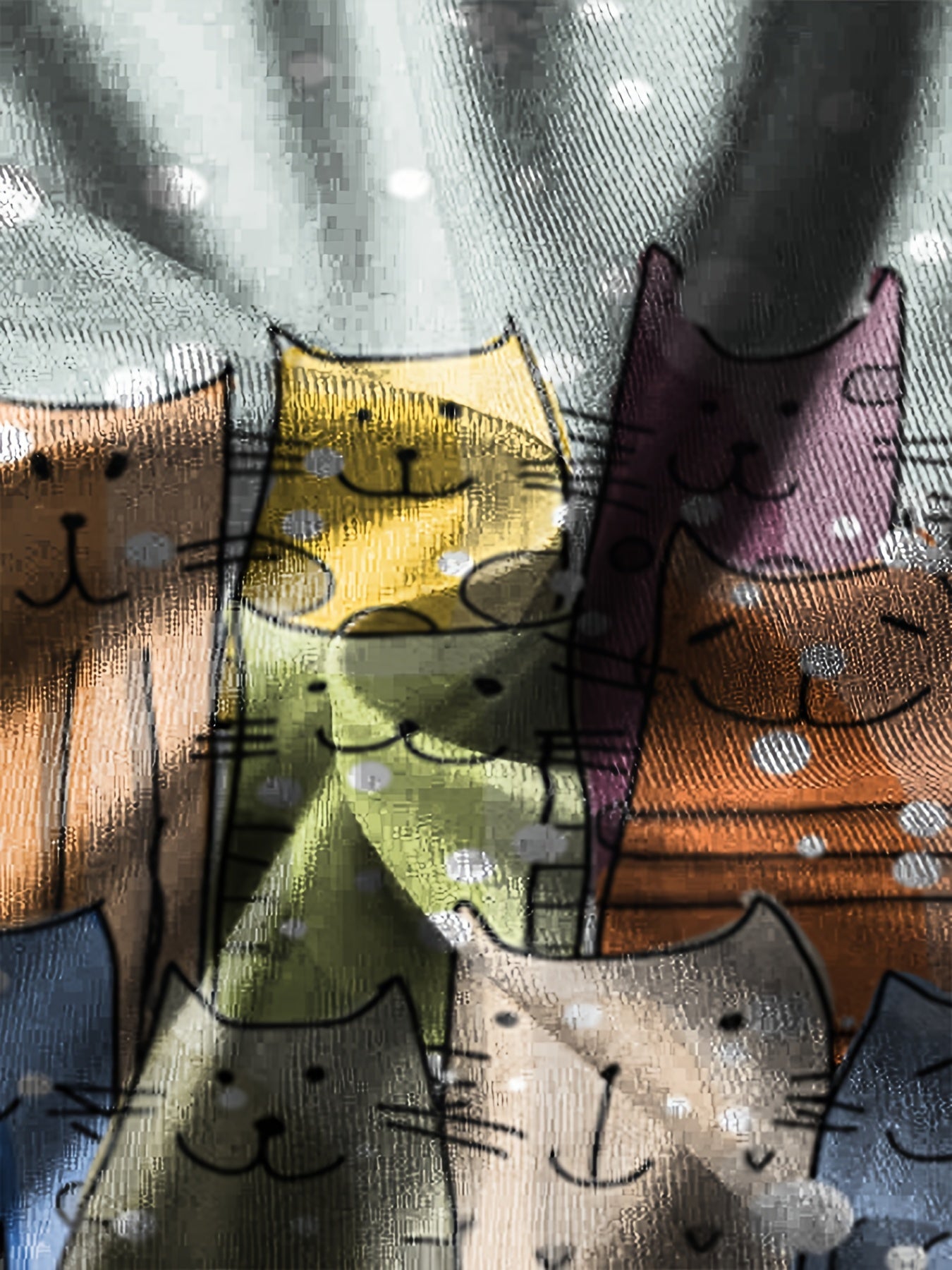 Colorful Cat Print Kid's Sweatshirt Unisex Pullover Causal Long Sleeve Top