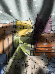 Colorful Cat Print Kid's Sweatshirt Unisex Pullover Causal Long Sleeve Top