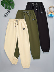 3pcs Letter Print Boys Active Sweatpants Comfortable Jogger Sports Pants