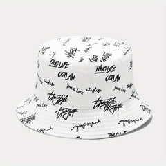 Embroidered Bucket Hat Men Outdoor Travel Vacation Beach Hat