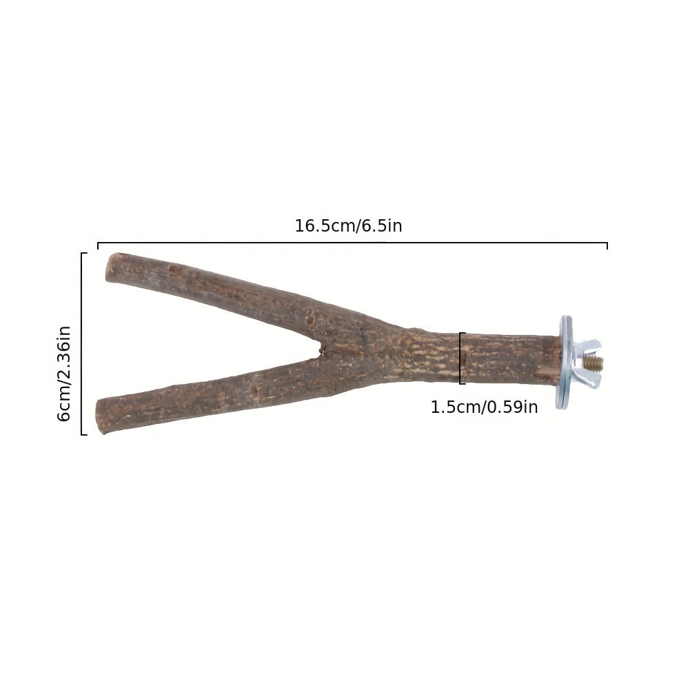 Wood Bird Stand with Claw Grinding Stick - Parrot Supplies