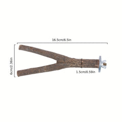 Wood Bird Stand with Claw Grinding Stick - Parrot Supplies