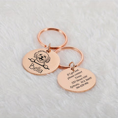 Custom Engraved Stainless Steel Pet ID Tag for Dogs and Cats