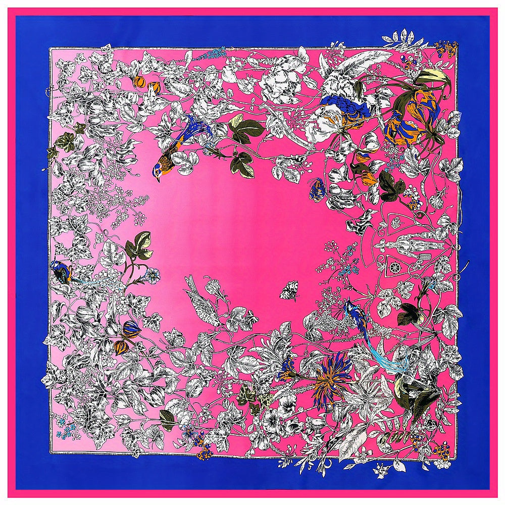 Bird & Flower Bandana Silk Tube Top Casual Shawl Scarf Wrap