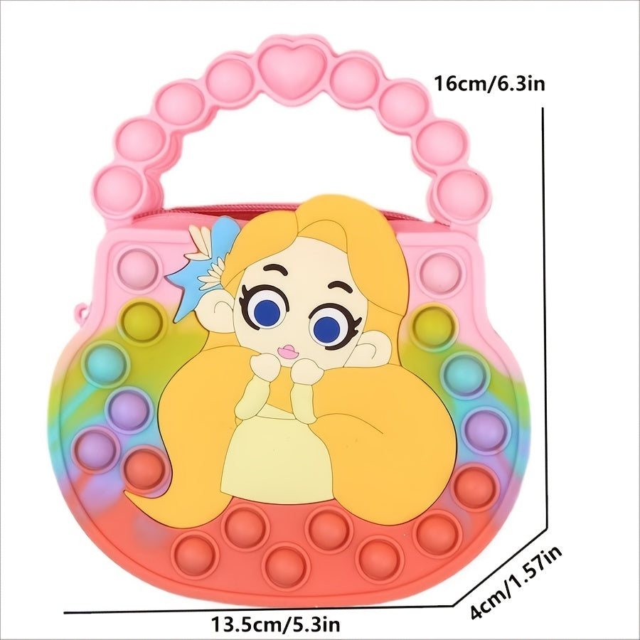Princess Coin Purse Silicone Crossbody Bag Kids Anti Anxiety Toy
