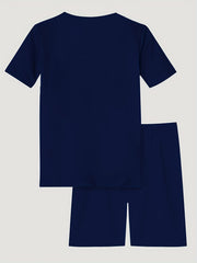 Kid's Cartoon Astronaut Rugby Print 2pcs Pajamas T shirt & Shorts Set