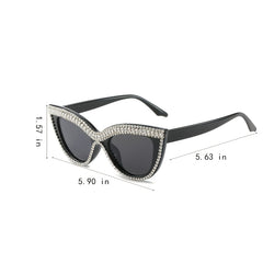 Boho Cat Eye Sunglasses with Rhinestones for Women