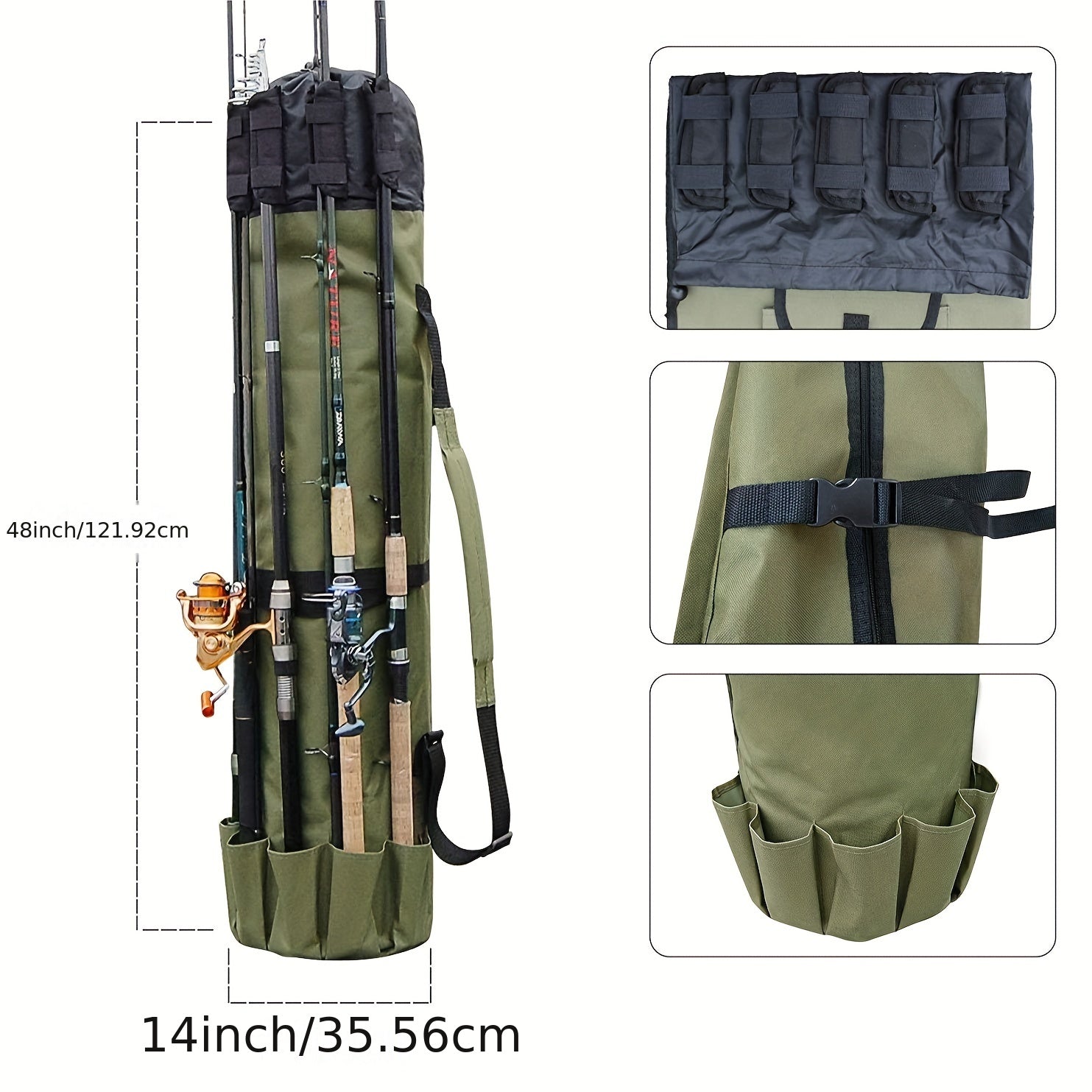 Fishing Rod Case Fishing Pole Carrier Case Fishing Rod & Reel Organizer Bag