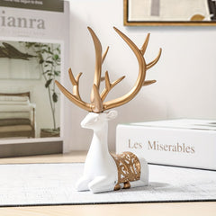 Modern Deer Wine Cabinet Set, Golden Light Style, 2pcs