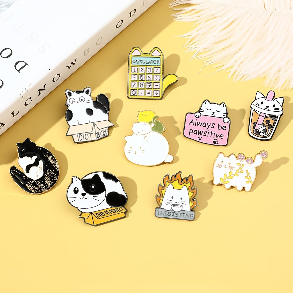 Cat Series Brooch Enamel Pin Metal Badge Backpack Accessories