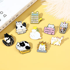 Cat Series Brooch Enamel Pin Metal Badge Backpack Accessories