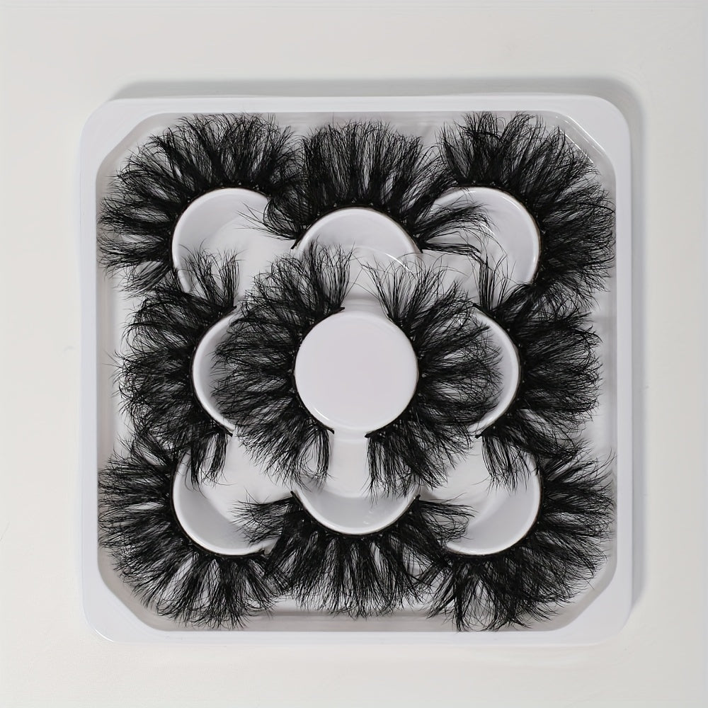 5 Pairs 25mm Dramatic Wispy Faux Mink Lashes