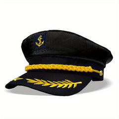 Navy Sailor Hat Outdoor Travel Sun Hat Flat Top Captain Hat