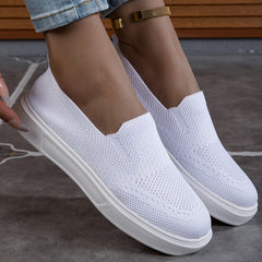 Shallow Mouth Slip-On Sneakers for Women Mesh Breathable Sports and Casual Shoes