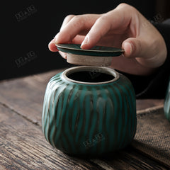 Atrovirens Funeral Ceramics Ash Urn for Small Animals Dog Keepsake