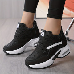 Women's Camo Walking Shoes with Hidden Heel Air Cushion Sneakers