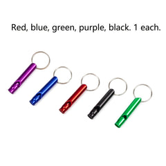 5pcs Aluminum Survival Whistle Keychain Outdoor Hiking Emergency