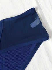 5 Pack Plus Size Sexy Panties Set Women's Plus Breathable Mesh Mid Rise Briefs