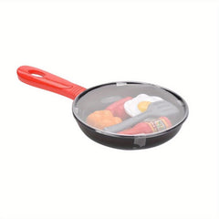 Kids Pretend Play Kitchen Toy Set with Frying Pan, Pot, Food & Accessories