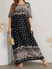 Daisy Print Kaftan Dress for Women
