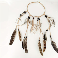 Bohemian Style Faux Feather Headband Indian Style Hair Accessory