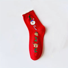 5 Pairs Christmas Print Socks Women's Stockings & Hosiery