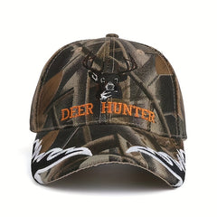 Embroidered Deer Head Fishing Sunshade Hat Baseball Cap